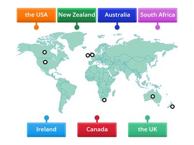 English around the world - English speaking countries (Map)