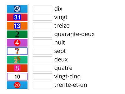 Les nombres en francais