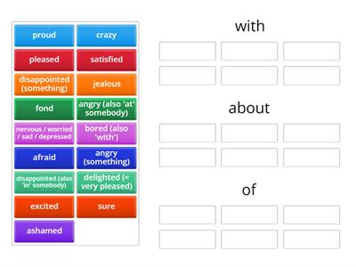 Preliminary B1. Adjectives+prepositions