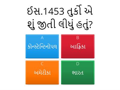 ભારતમાં યુરોપીયન અને અંગ્રેજી શાસનની સ્થાપના 