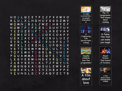 TV Programmes and Definitions (Wordsearch)