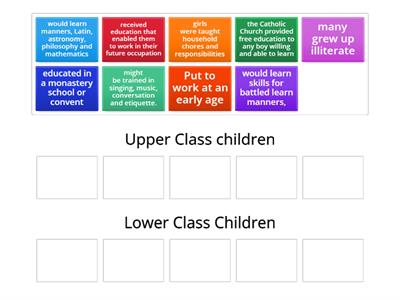 Similarities and Differences between upper and lower class children