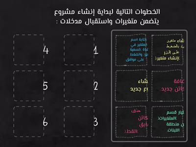 التدريب السادس : المتغيرات والعمليات 