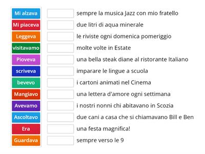 imperfetto verb match up
