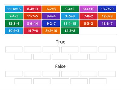 Addition and Subtraction Sort - True or False?