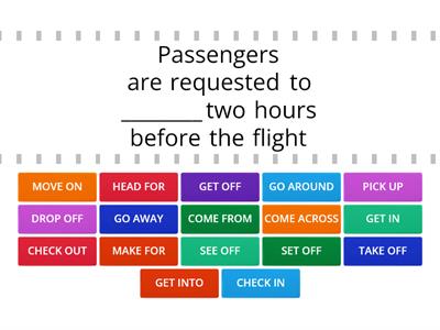 Travel and tourism phrasal verbs