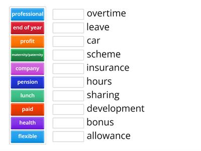 Common collocations related to benefits at work