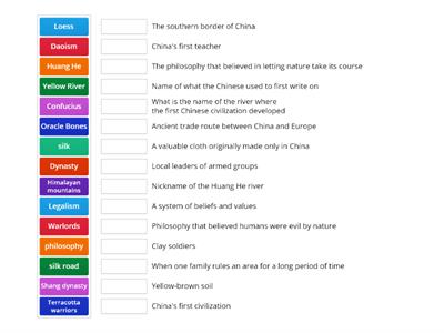 ancient China match up 