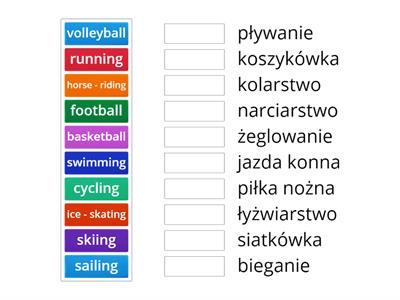 vocabulary unit 7 dyscypliny sportowe