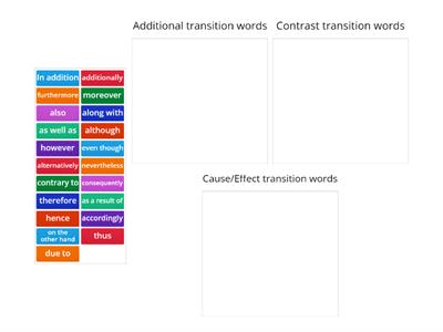 Sorting your transition words
