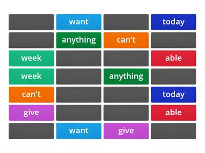 Sight Words {Want, able, can't, anything, give, today, week, something, year, across, world, almost, of, could}