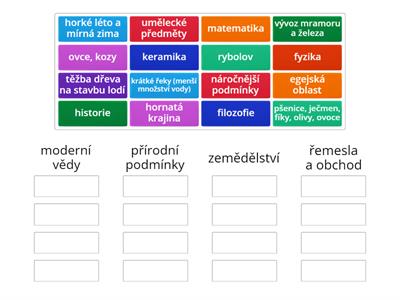 Starověké Řecko (moderní vědy, přírodní podmínky, zemědělství, řemesla a obchod)