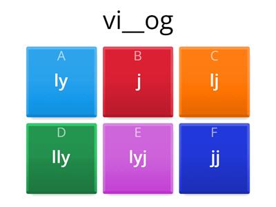 A -j  (ly, j, lj, jj, lyj, lly) hang helyesírásának gyakorlása