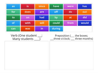 SAT. Verb versus Preposition