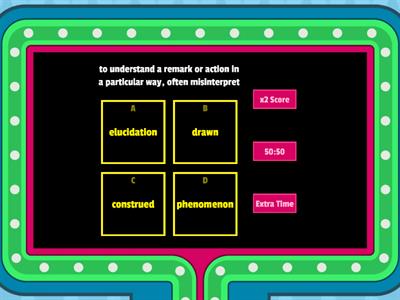 Unit 11 Vocab part 2 Quiz Show