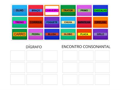 DÍGRAFO  E ENCONTRO CONSONANTAL