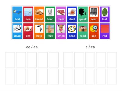 Phonics Phase 5 ea (ee) long sound and short sound
