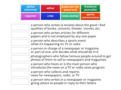 JOURNALISTS AND PEOPLE IN THE MEDIA