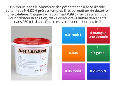 REVISIONS CALCULS DE CONCENTRATION MOLAIRE