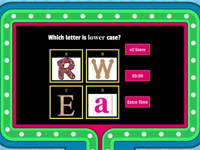 Lower & Upper Case Letters 20 Questions