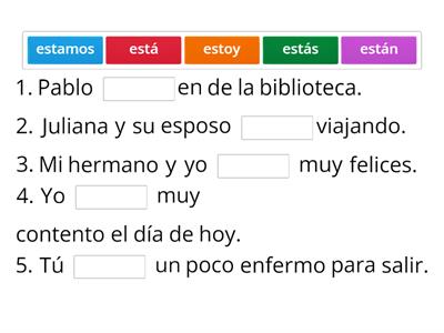 El verbo 'ESTAR' conjugación y usos ELE