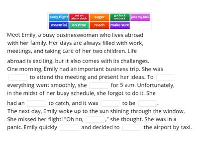 Outcomes Pre-Intermediate Unit 3 How not to miss flights vocabulary-based task