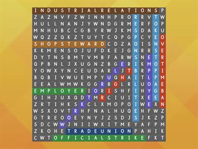 Rights & Responsibilities of Employers & Employees - Wordsearch