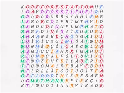 Climate change wordsearch