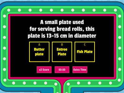 PLATE SELECTION