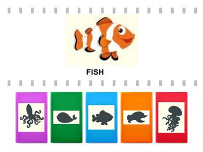 SEA ANIMALS - MATCH THE SILHOUETTES