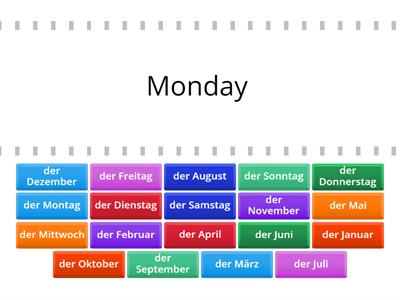 MCC - DNK1 - die Wochentage und die Monate (moving matching)