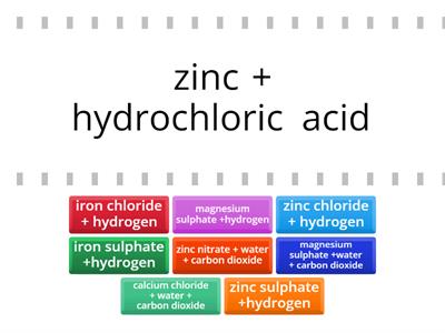 S.2 Ch9 word equations ( metal + acid -> salt + hydrogen ) ( carbonate + acid -> salt +water+ carbon dioxide)