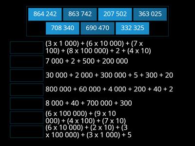 Les nombres jusqu'à 999 999 - Recomposer