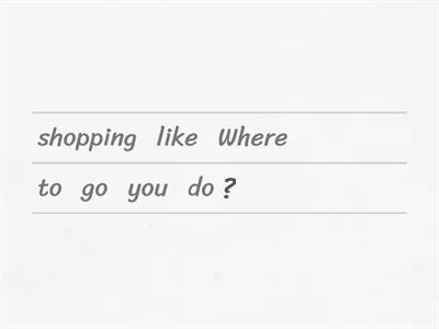 Shopping Questions Entry 1