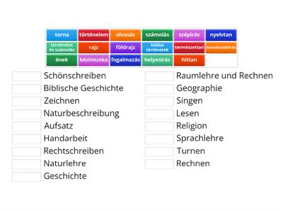 Schule damals - Stundenplan