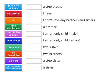 As-tu des frères et soeurs ?