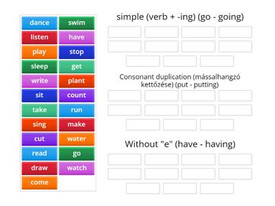  Verb + -ing 3.grade