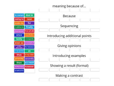 Linking words and text oganizers