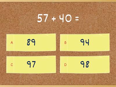 Addition within 100/No regrouping