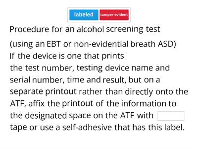 Subpart L - W3 Alcohol Screening Tests