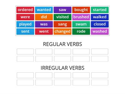 Flyers 5.3 Complete the table with verbs in the past form