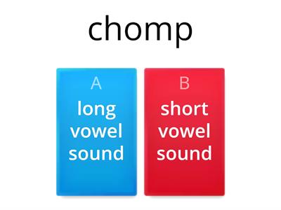 Long or short vowel sounds