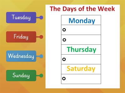 The days of the week