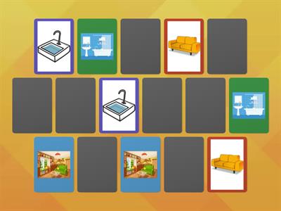 ONLINE-Memory game- Furniture items and rooms