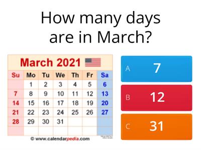 Calendar Quiz