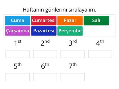 Haftanın Günler - Öğretim Kaynakları