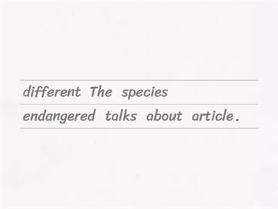 Article- endangered species.