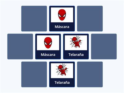 Encuentra los pares de elementos del "Hombre araña"   (Find the pairs of items of Spiderman)