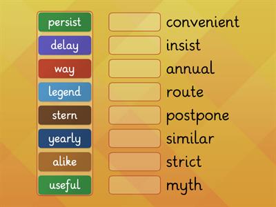 Tier 2 words - Set 1 synonym