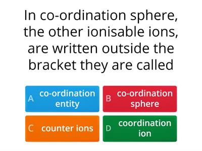 Coordination chemistry